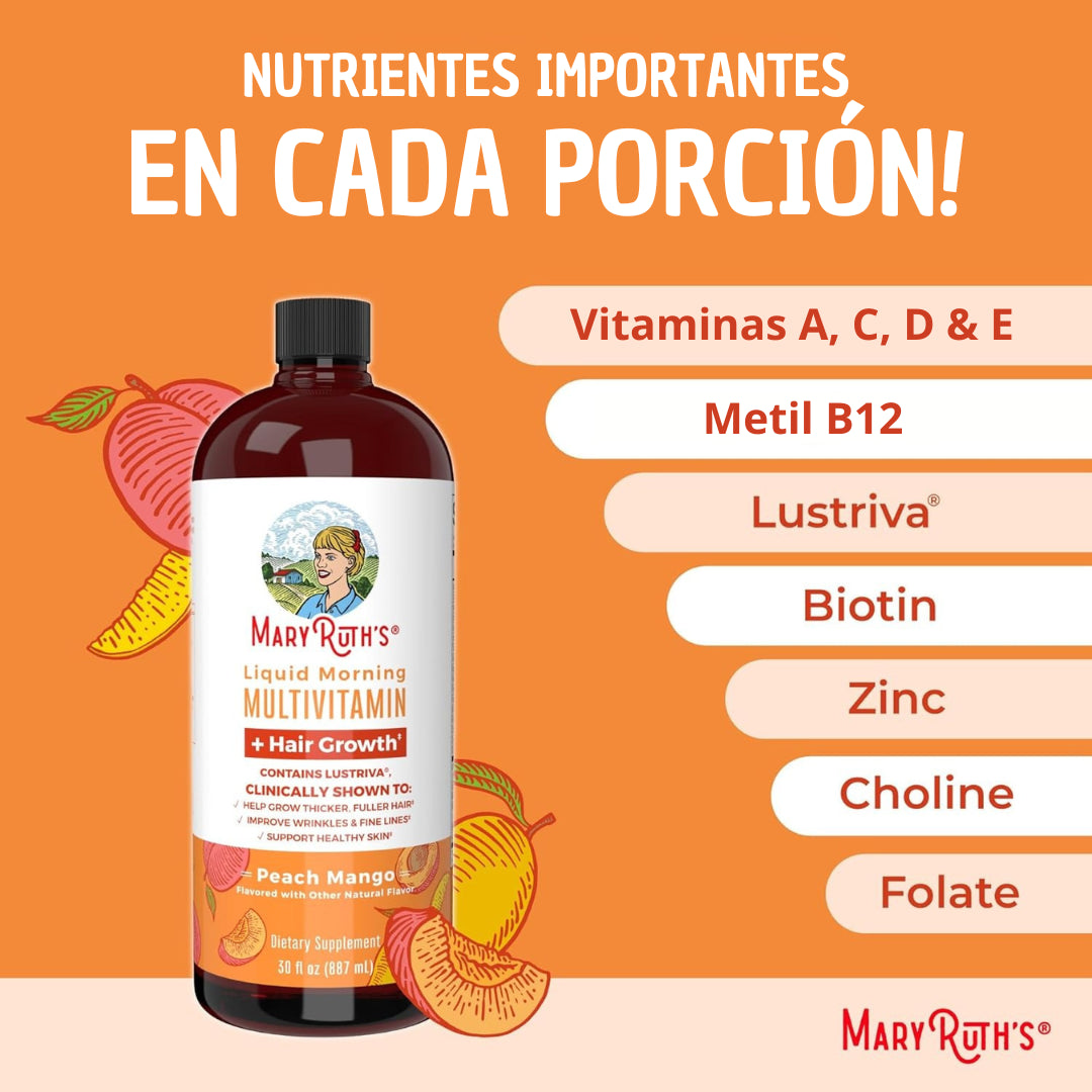 Crecimiento Capilar MaryRuth’s® con Lustriva® y Biotina + regalo que potencializa su formula.