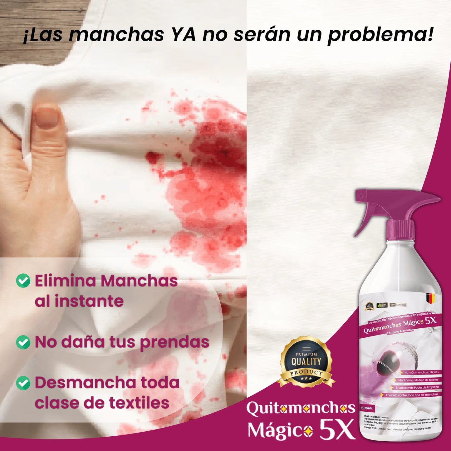 Removedor de manchas "Mágic 5X"